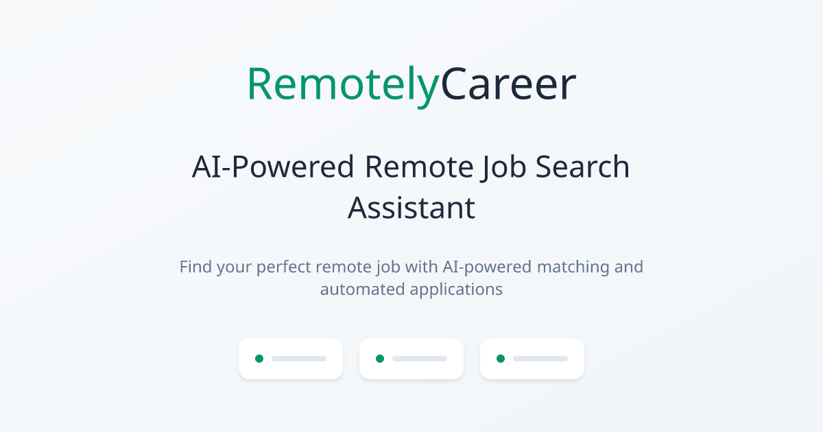 RemotelyCareer | AI-Powered Remote Job Search Assistant